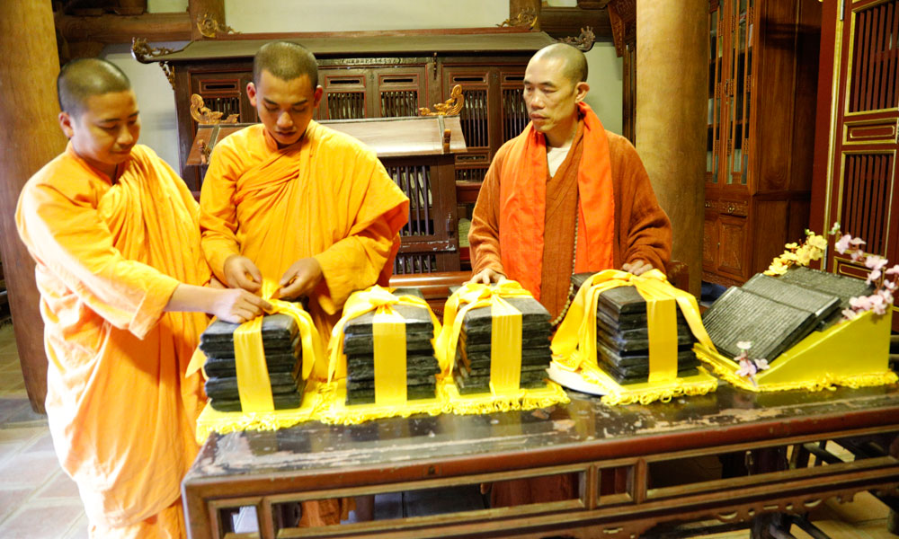 Mộc bản chùa Vĩnh Nghiêm được UNESCO công nhận là Di sản tư liệu ký ức thế giới khu vực châu Á - Thái Bình Dương. Ảnh: Công Doanh.